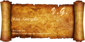 Vas Gergő névjegykártya